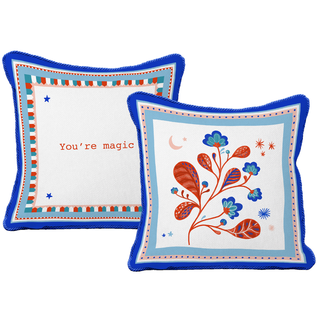 Cushion with Large Embroidery - Mamma Mia