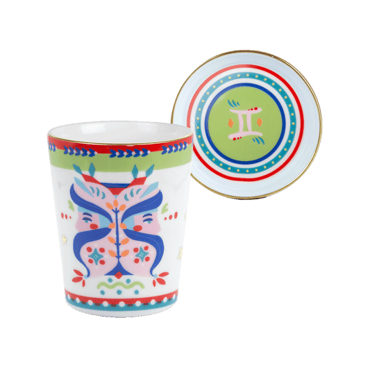 Glass with Saucer/Lid - Gemini