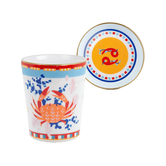 Glass with Saucer/Lid - Cancer