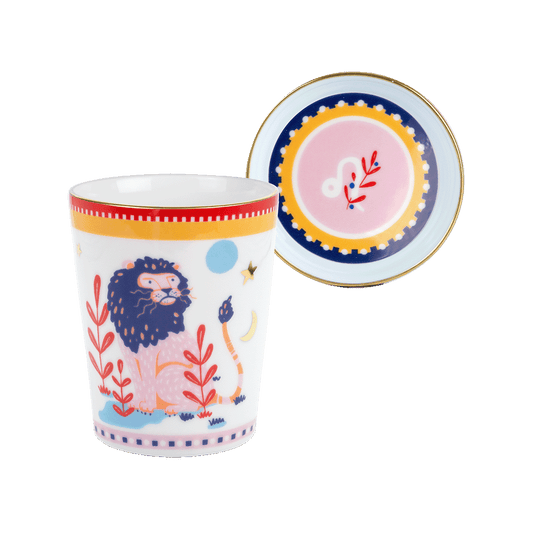 Glass with Saucer/Lid - Leo