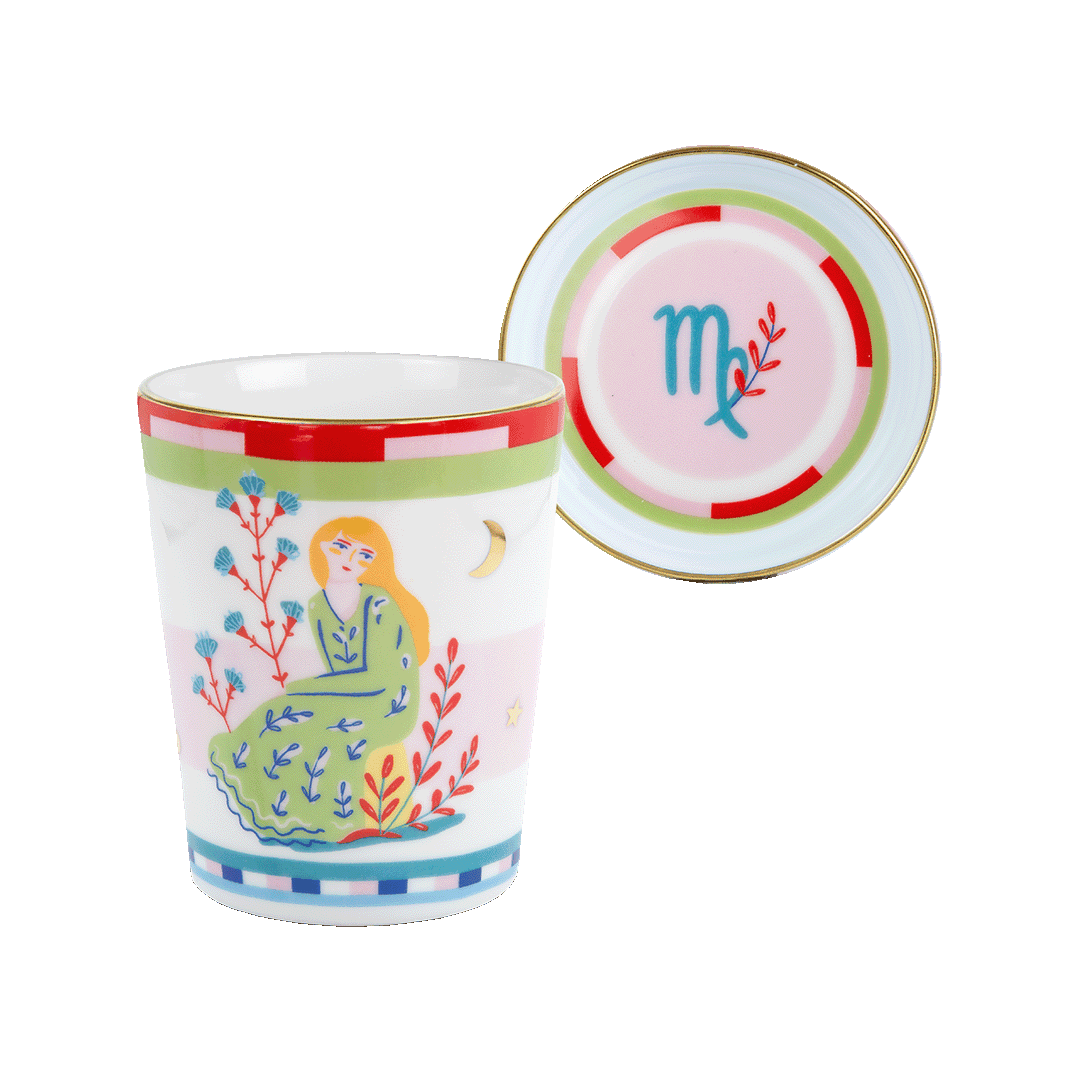 Glass with Saucer/Lid - Virgo