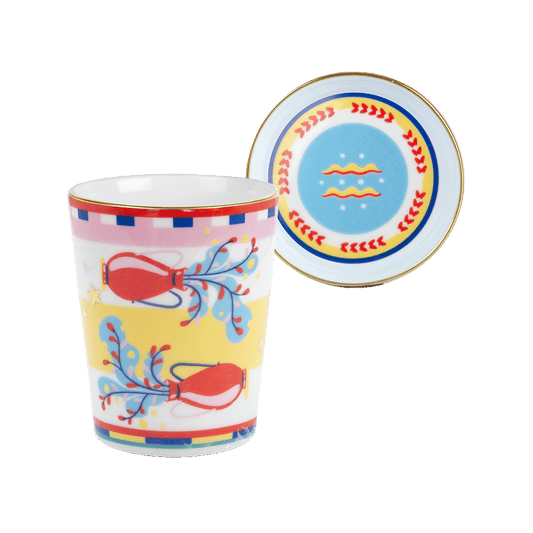 Cup with Saucer/Lid - Aquarius