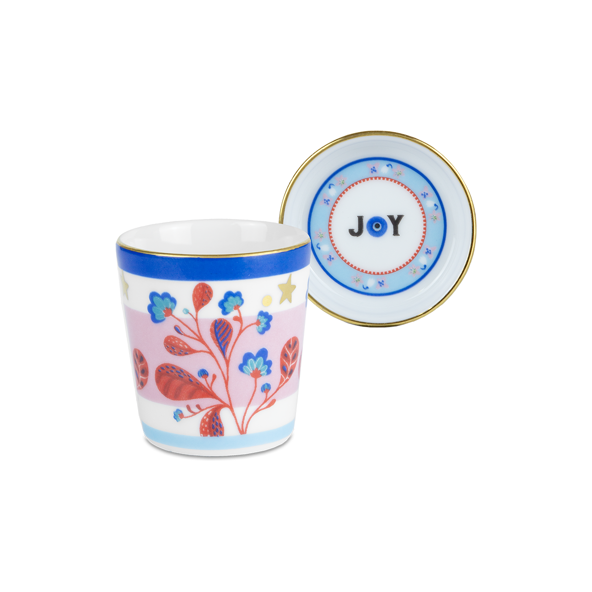 Espresso Cup with Saucer/Lid in Porcelain - Mamma Mia