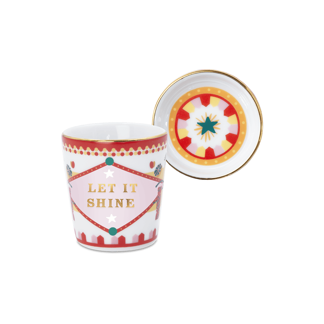 Espresso Cup with Saucer/Lid in Porcelain - Mamma Mia