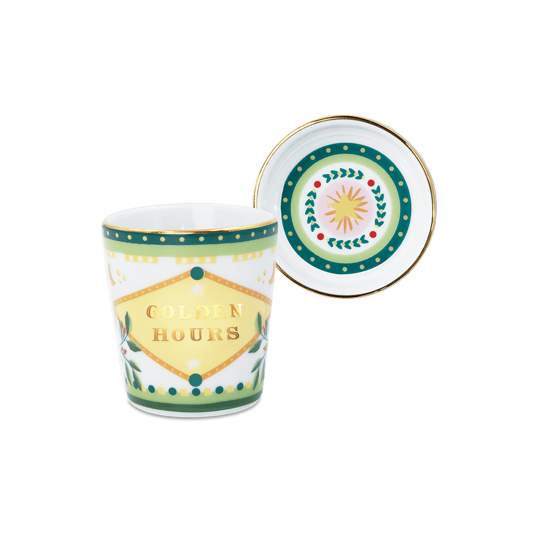 Espresso Cup with Saucer/Lid in Porcelain - Mamma Mia