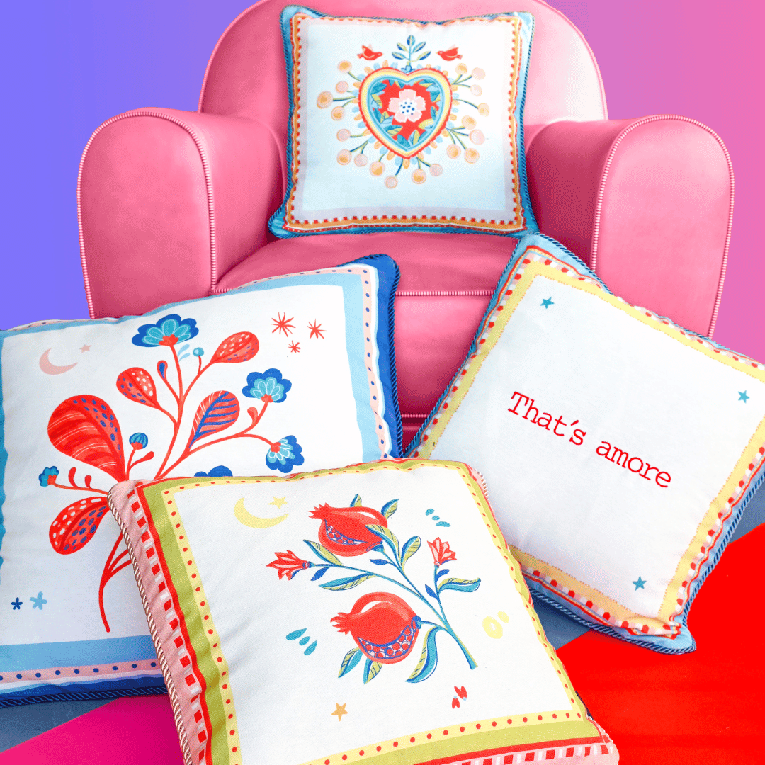 Cuscino con Ricamo 45cm - Mamma Mia