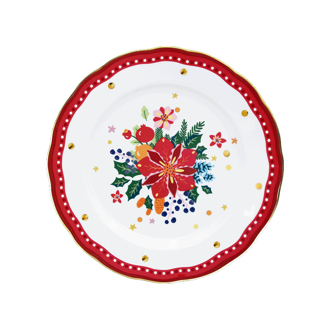 Flat Plate Blue/Green Porcelain - Mamma Mia