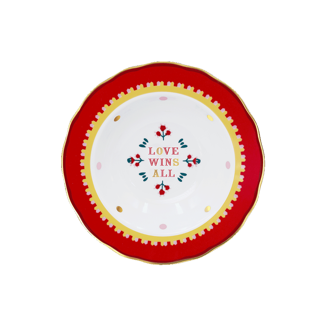 Piatto Fondo Rosso Porcellana - Mamma Mia Xmas