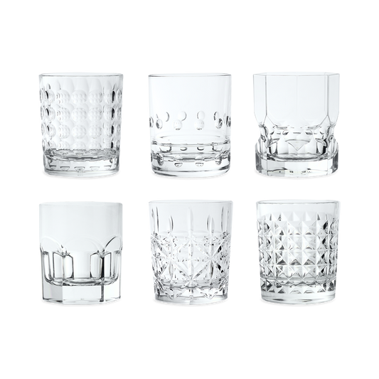 Set of 6 Transparent Water Glasses - Crystal Touch