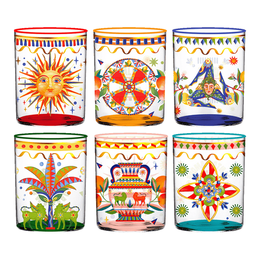 Set of 6 Transparent Water Glasses - Crystal Touch