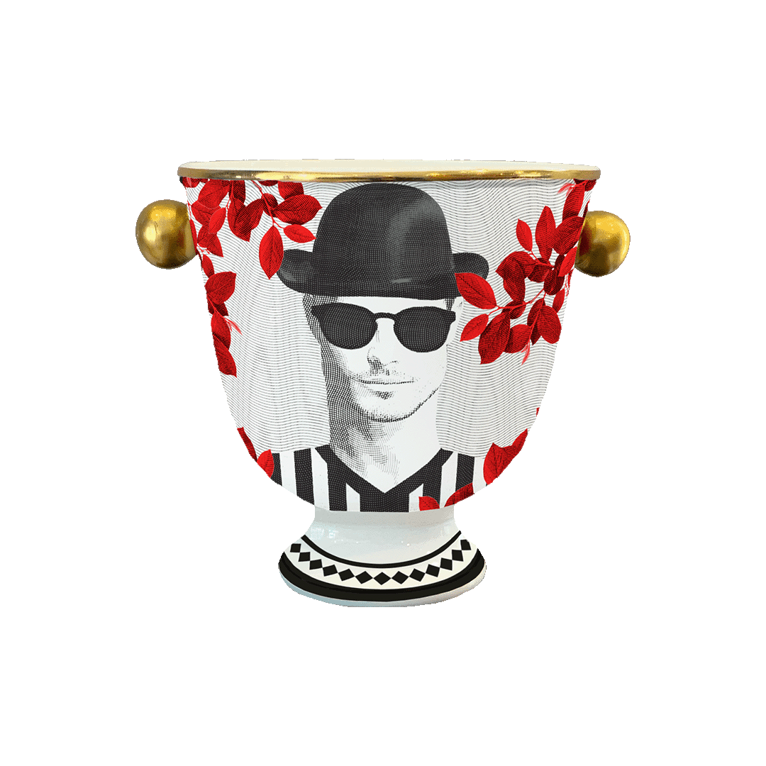 Vaso coppa con manici Mr. Black - Gli Inseparabili