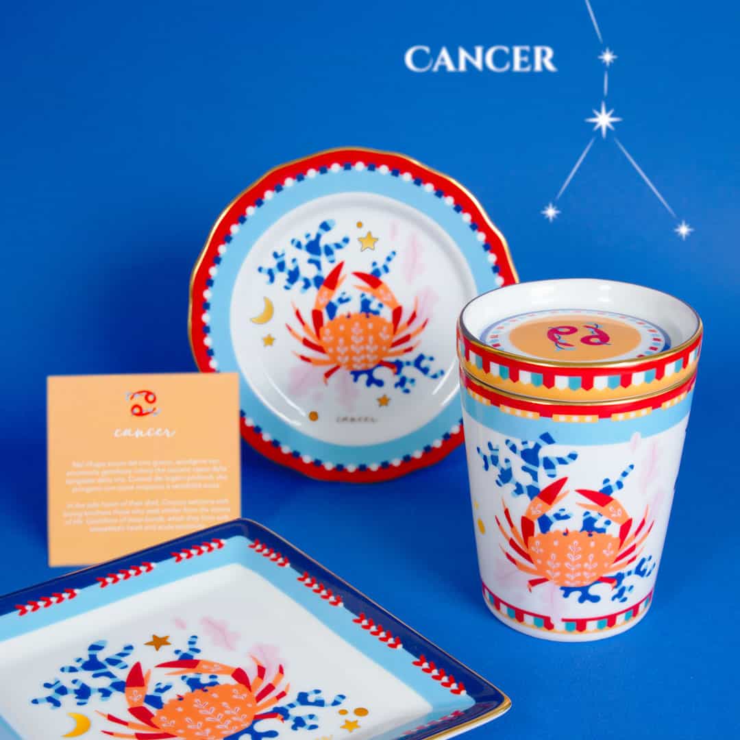 Glass with Saucer/Lid - Cancer