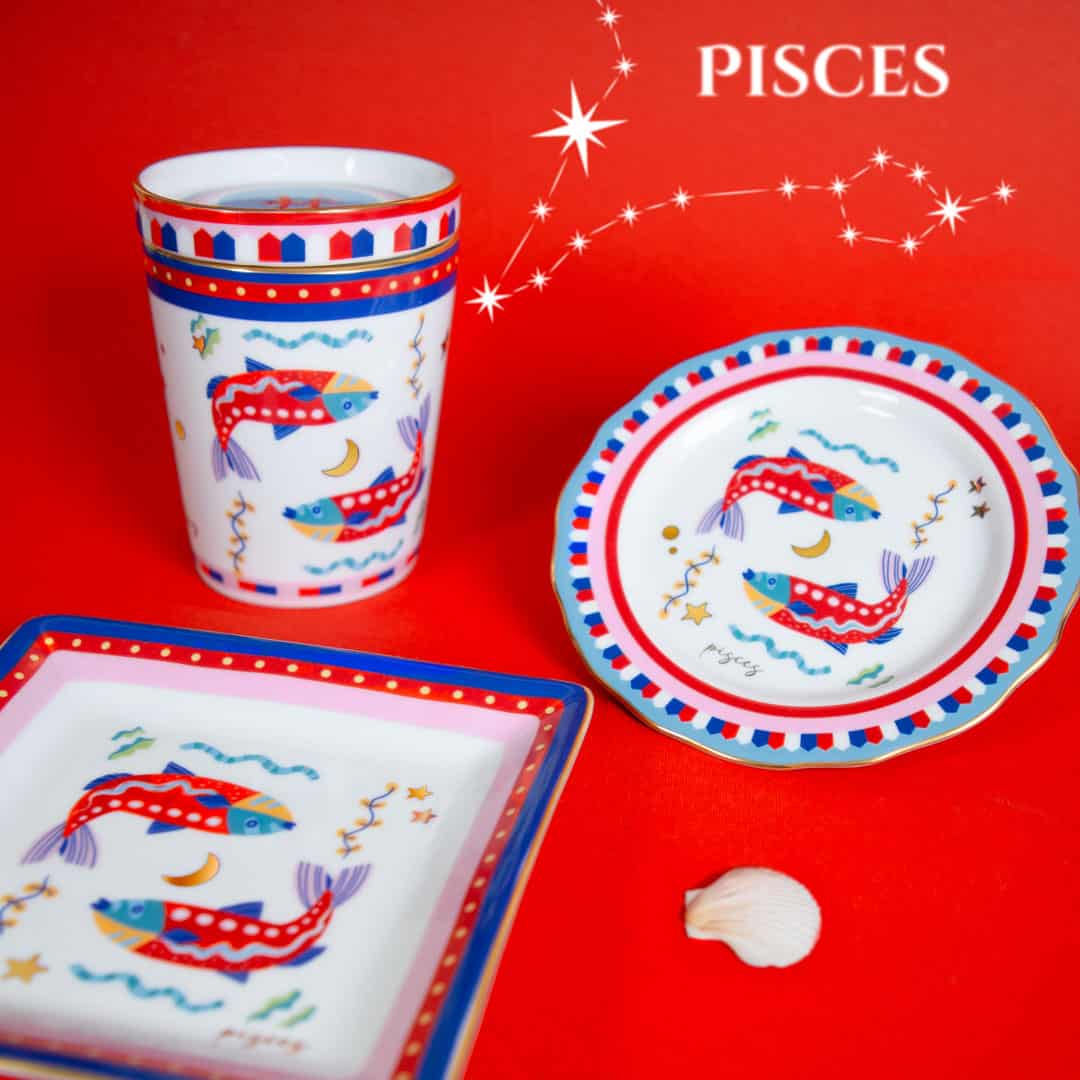 Cup with Saucer/Lid - Pisces