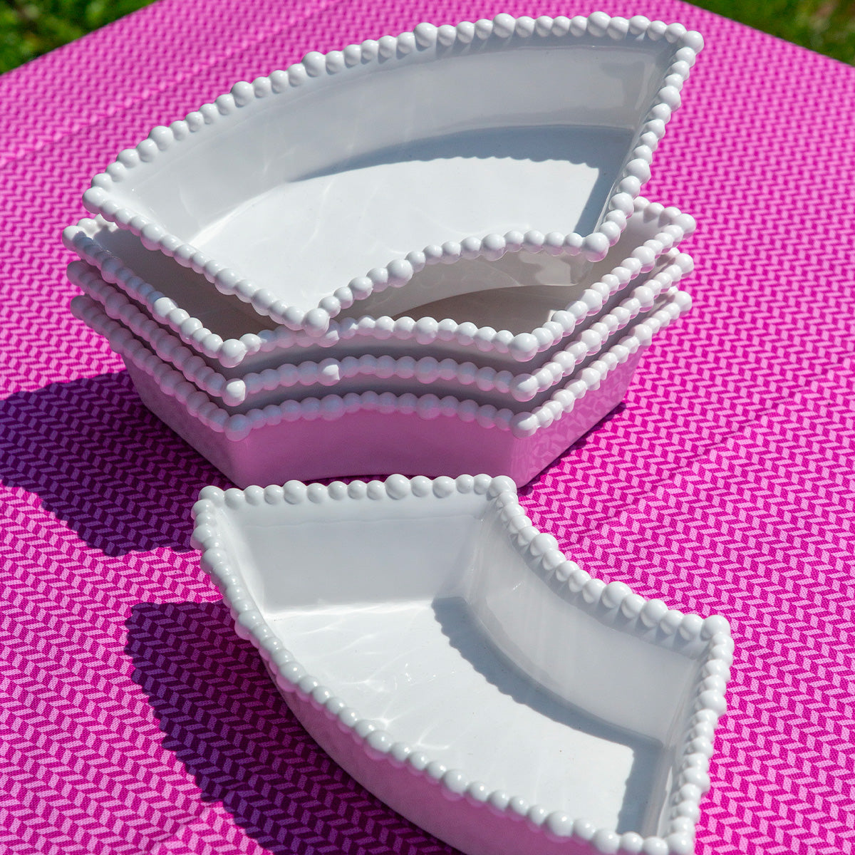 Set of 5 White Aperitif Plates - Joke