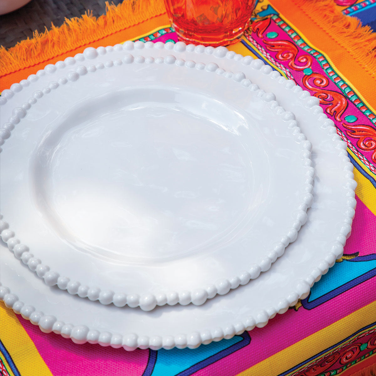 Set of 6 White Fruit Plates - Joke