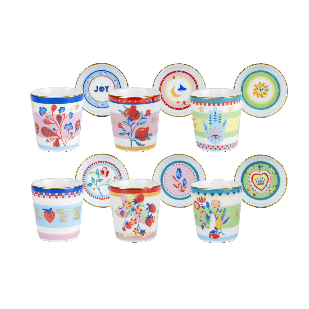 Set of 6 Espresso Cups - Mamma Mia