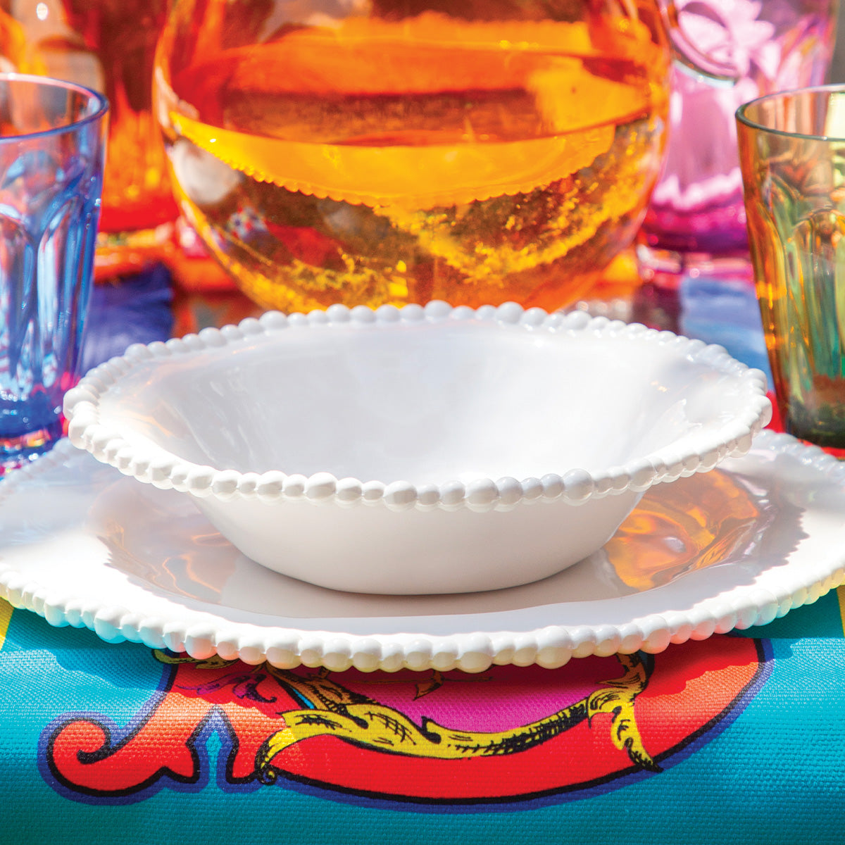 Set of 6 White Deep Plates - Joke