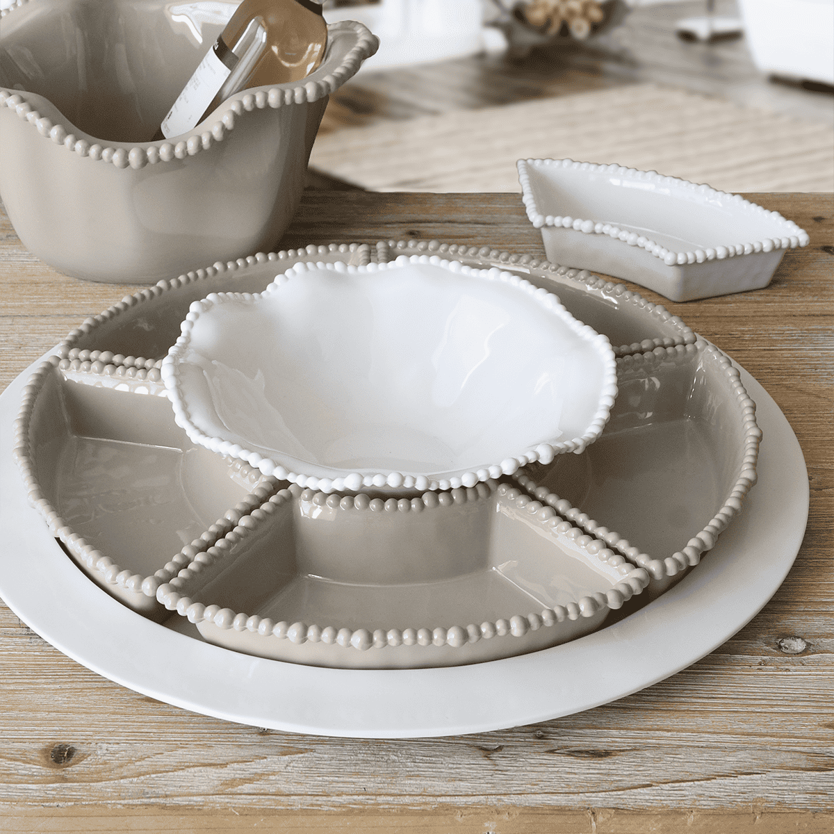 Set of 5 Aperitif Plates Taupe - Joke