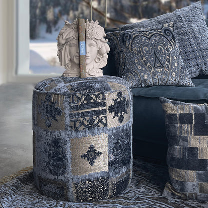 Velvet Pouf - Jacquard