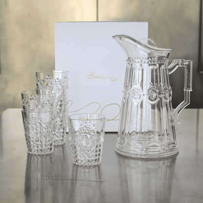 Set of 6 Water Glasses + 2 Liter Jug - Baroque & Rock Anniversary