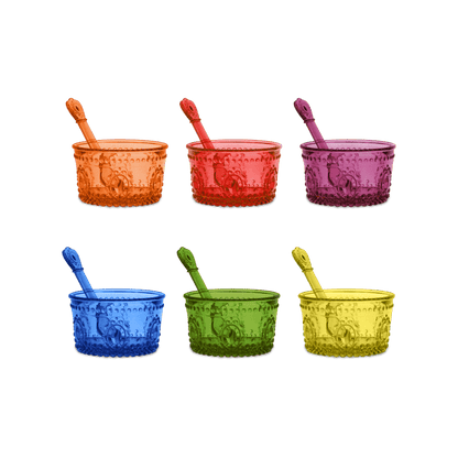 Set of 6 Ice Cream Cups in Assorted Colors - Baroque & Rock Anniversary