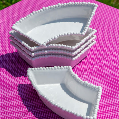 Set of 5 White Aperitif Plates - Joke